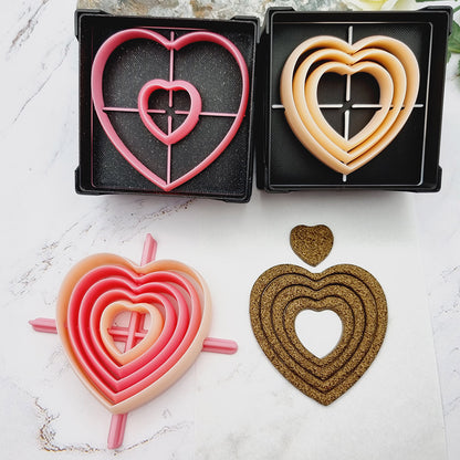 5 Heart Cutters in Set - Perfectly Aligned Imprint Cutters #15