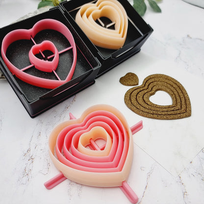 5 Heart Cutters in Set - Perfectly Aligned Imprint Cutters #15