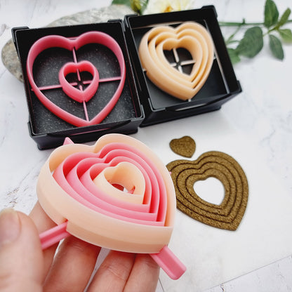 5 Heart Cutters in Set - Perfectly Aligned Imprint Cutters #15
