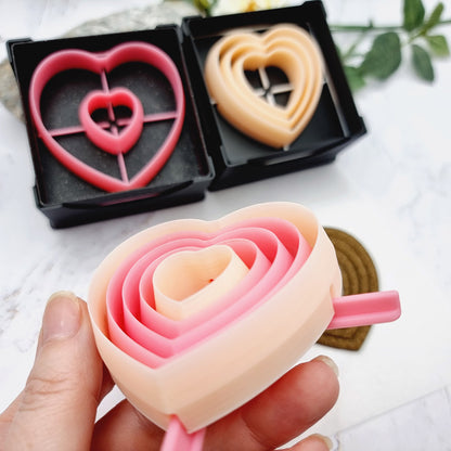 5 Heart Cutters in Set - Perfectly Aligned Imprint Cutters #15