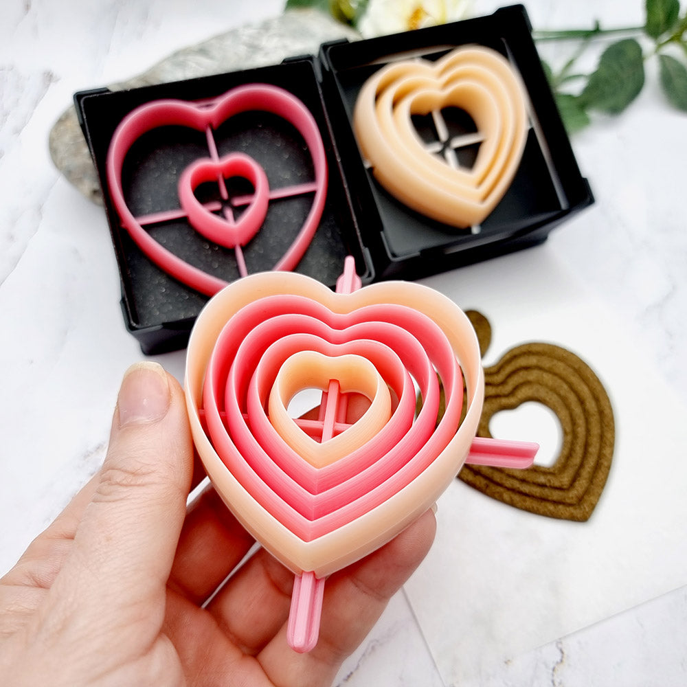 5 Heart Cutters in Set - Perfectly Aligned Imprint Cutters #15