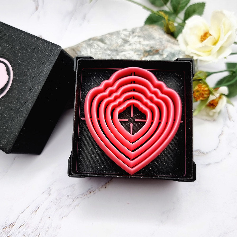 5 Heart Shield Cutters in Set - Perfectly Aligned Imprint Cutters #16