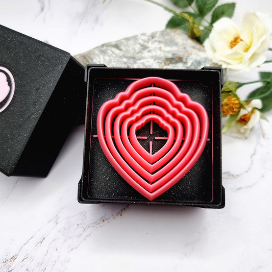 5 Heart Shield Cutters in Set - Perfectly Aligned Imprint Cutters #16