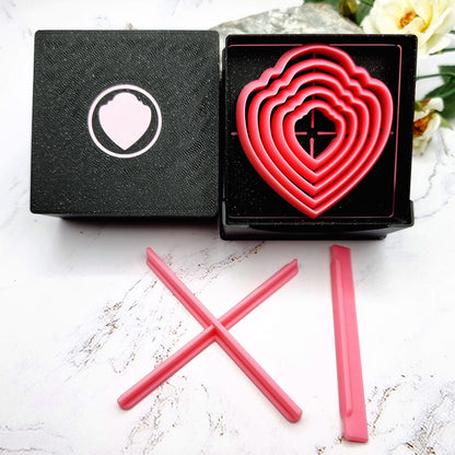 5 Heart Shield Cutters in Set - Perfectly Aligned Imprint Cutters #16