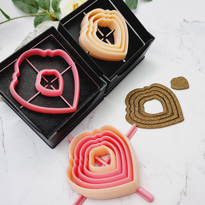 5 Heart Shield Cutters in Set - Perfectly Aligned Imprint Cutters #16