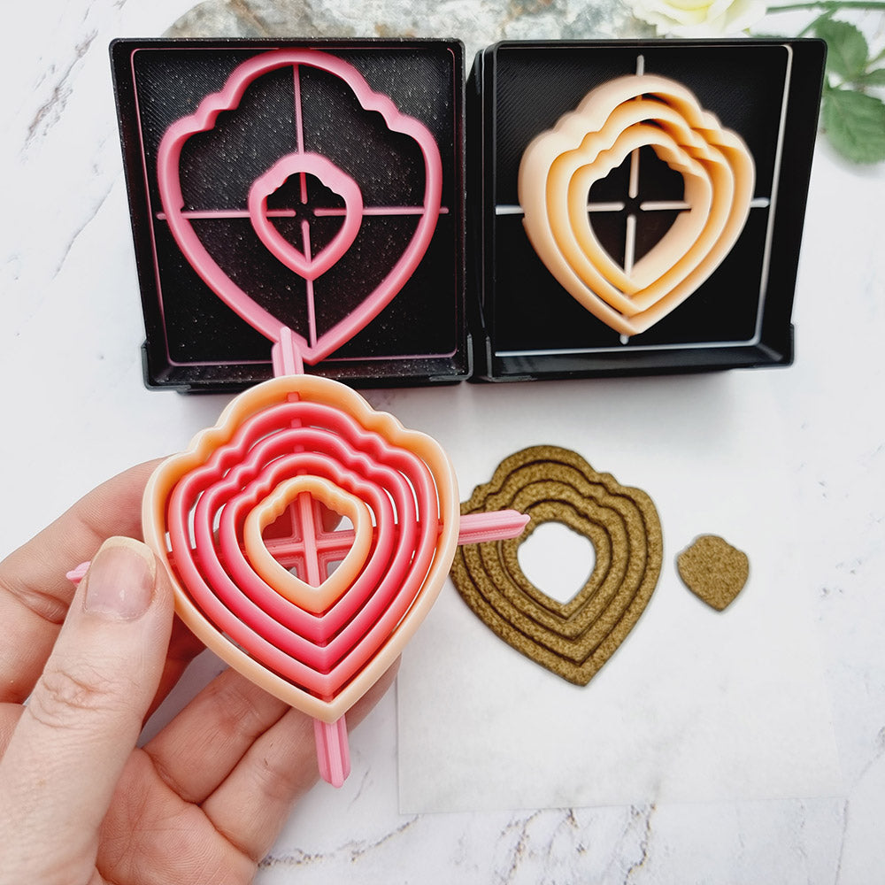 5 Heart Shield Cutters in Set - Perfectly Aligned Imprint Cutters #16