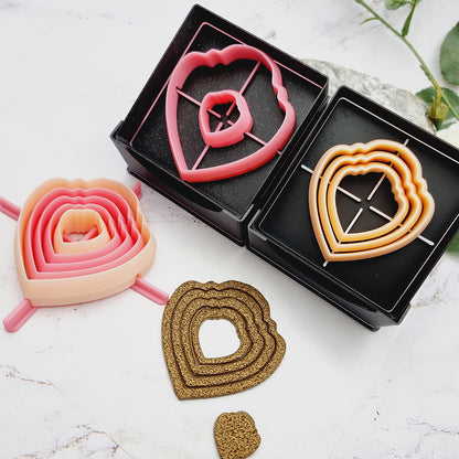 5 Heart Shield Cutters in Set - Perfectly Aligned Imprint Cutters #16