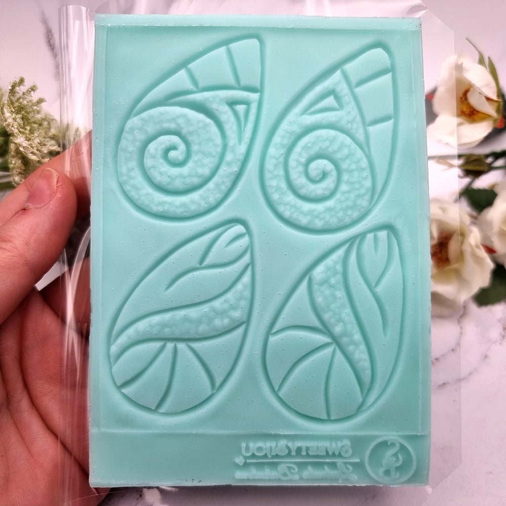 Silicone Texture - Cloisonne Enamel Earrings #1