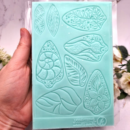 Silicone Texture - Large Cloisonne Enamel Pendants #2