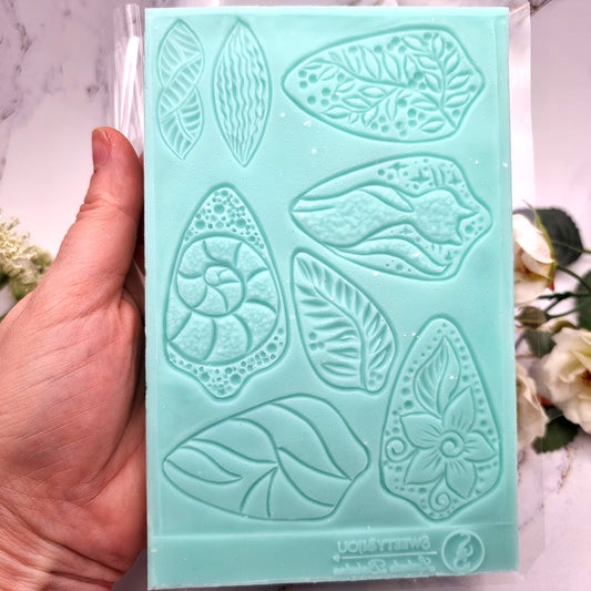 Silicone Texture - Large Cloisonne Enamel Pendants #2