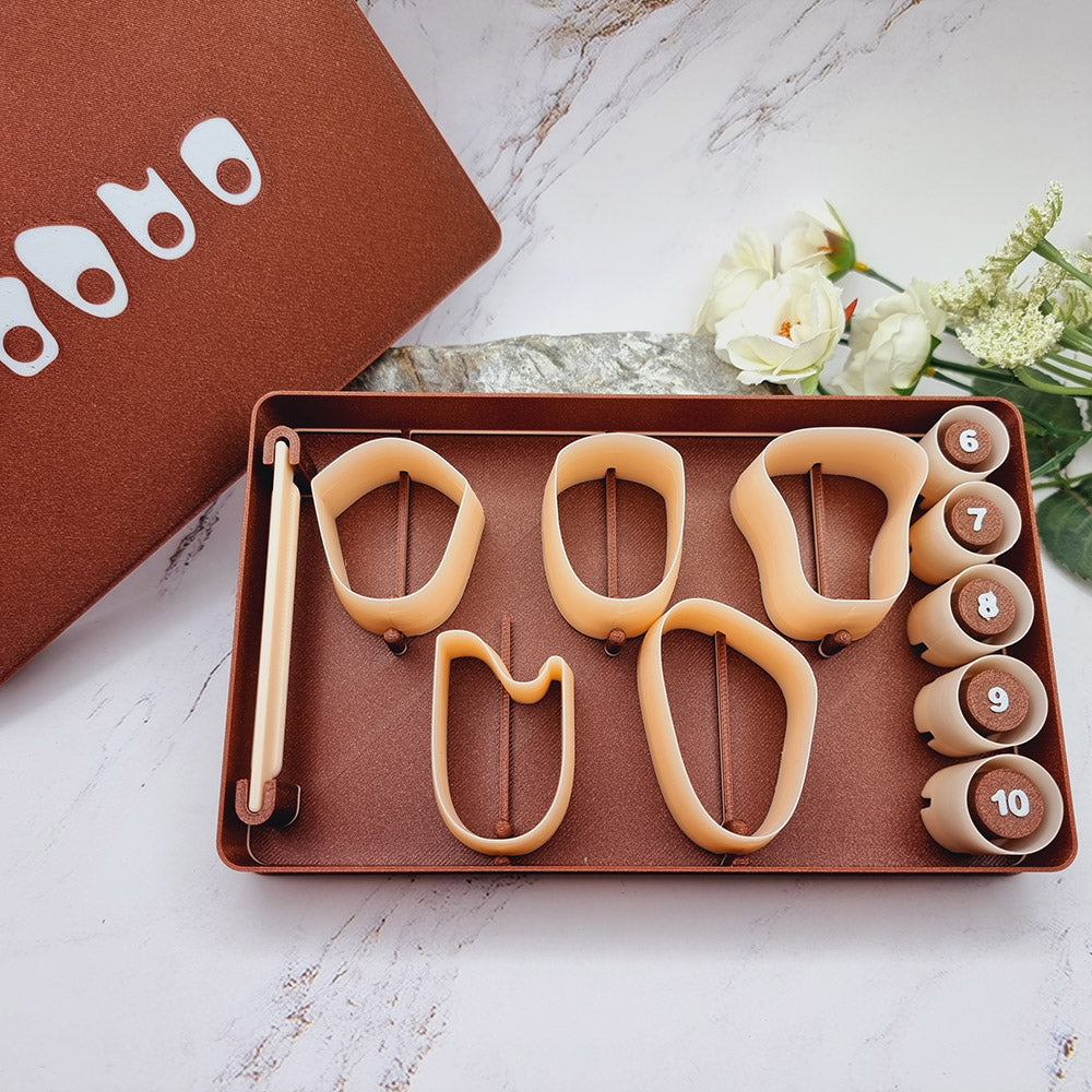 Ring Maker Toolkit Set 3 – 5 Unique Shapes + 5 Ring Size Cutters (US 6–10)