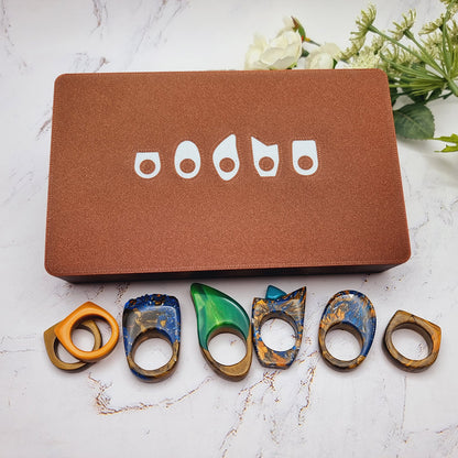 Ring Maker Toolkit Set 2 – 5 Unique Shapes + 5 Ring Size Cutters (US 6–10)