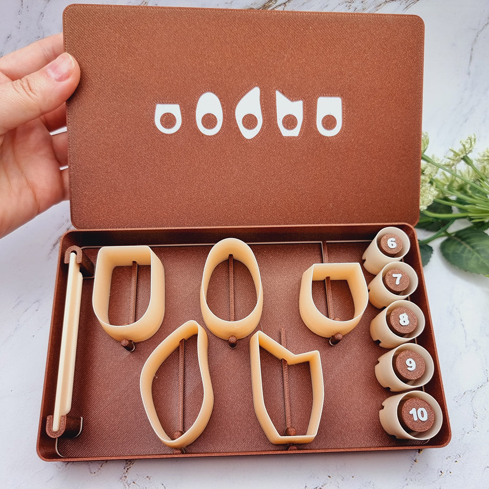 Ring Maker Toolkit Set 2 – 5 Unique Shapes + 5 Ring Size Cutters (US 6–10)
