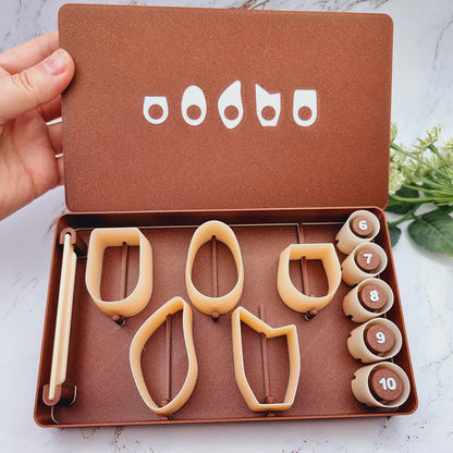 Ring Maker Toolkit Set 2 – 5 Unique Shapes + 5 Ring Size Cutters (US 6–10)