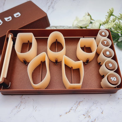 Ring Maker Toolkit Set 2 – 5 Unique Shapes + 5 Ring Size Cutters (US 6–10)