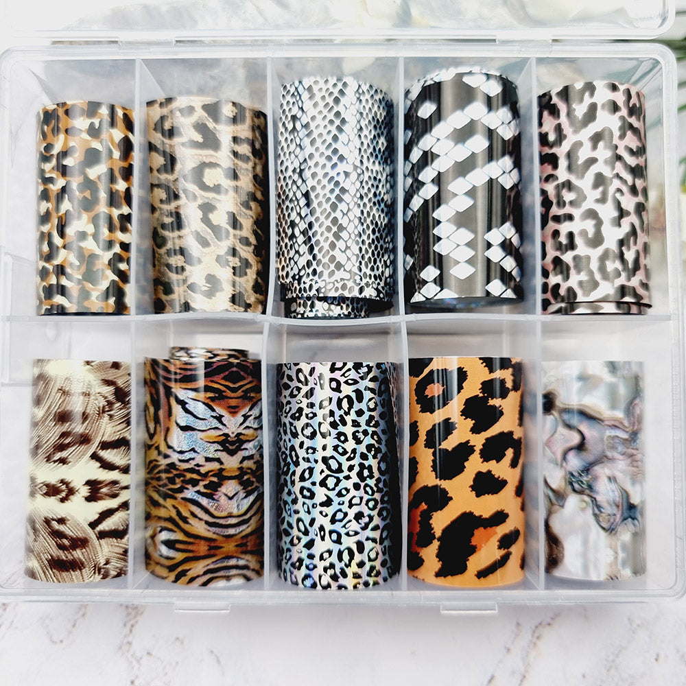 Big Cats and Reptiles - Set of Colorful Transfer Foils