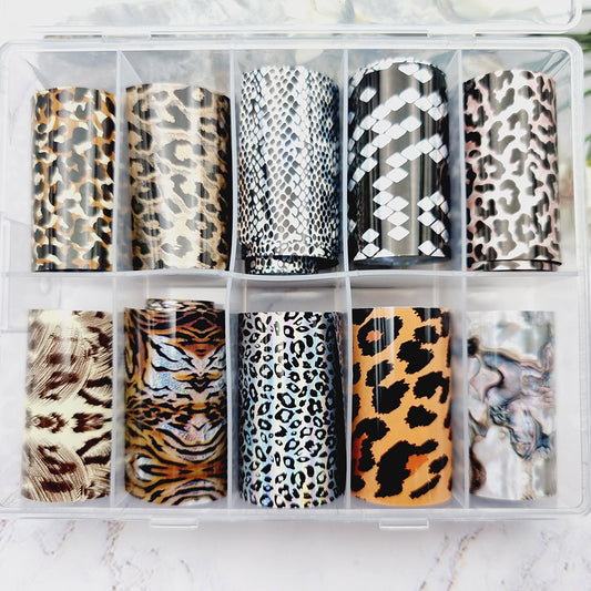 Big Cats and Reptiles - Set of Colorful Transfer Foils