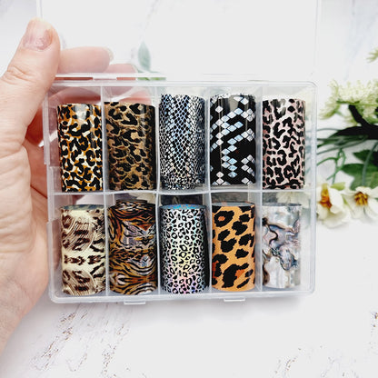 Big Cats and Reptiles - Set of Colorful Transfer Foils