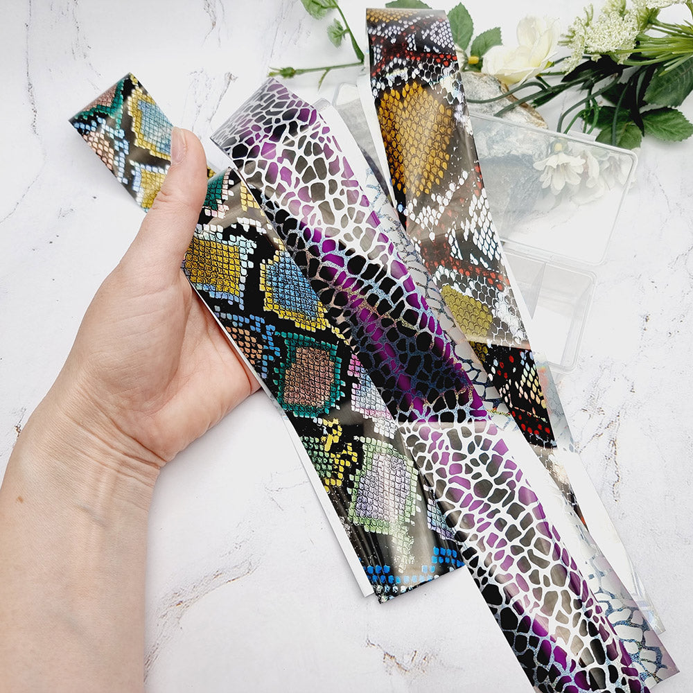 Metallic Reptiles - Set of Colorful Transfer Foils