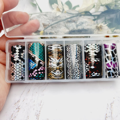 Metallic Reptiles - Set of Colorful Transfer Foils