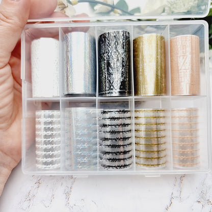 Text and Letters - Set of Colorful Transfer Foils