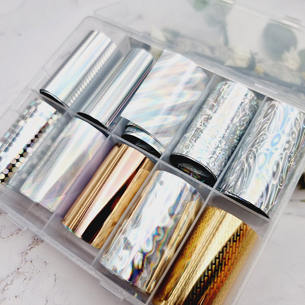 Metallic Patterns - Set of Colorful Transfer Foils