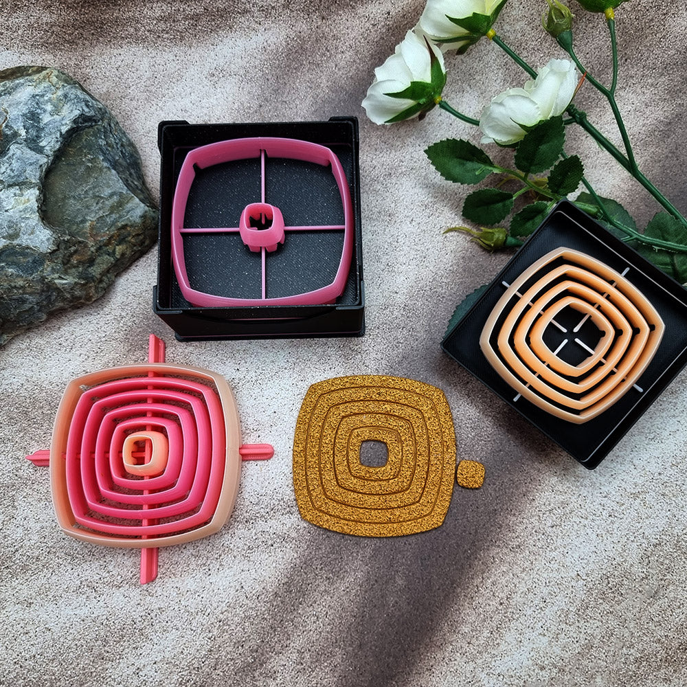 6 Smooth Square Cutters in Set - Perfectly Aligned Imprint Cutters #21