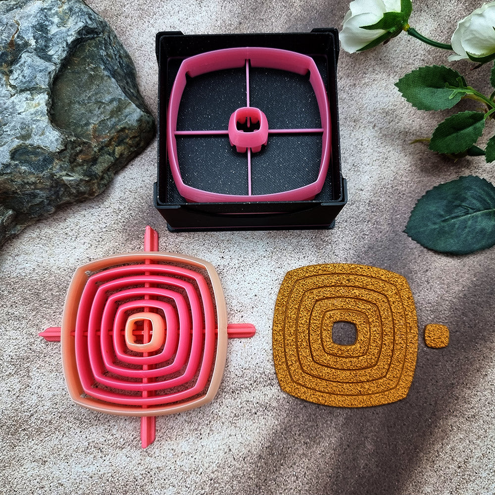 6 Smooth Square Cutters in Set - Perfectly Aligned Imprint Cutters #21