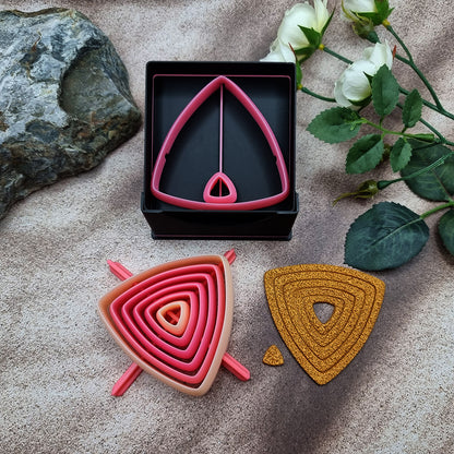 6 Smooth Triangle Cutters in Set - Perfectly Aligned Imprint Cutters #22