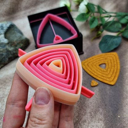 6 Smooth Triangle Cutters in Set - Perfectly Aligned Imprint Cutters #22