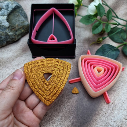 6 Smooth Triangle Cutters in Set - Perfectly Aligned Imprint Cutters #22