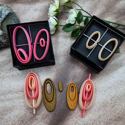 6 Long Oval Cutters in Set - Perfectly Aligned Imprint Cutters #25