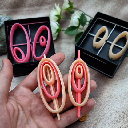 6 Long Oval Cutters in Set - Perfectly Aligned Imprint Cutters #25