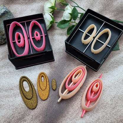 6 Long Oval Cutters in Set - Perfectly Aligned Imprint Cutters #25