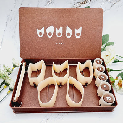 Ring Maker Toolkit Set 4 – 5 MIRRORED Shapes + 5 Ring Size Cutters (US 6–10)