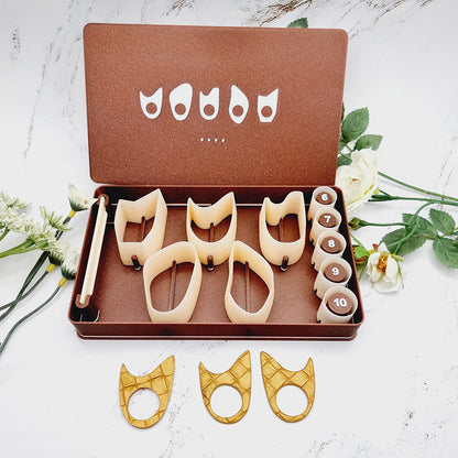Ring Maker Toolkit Set 4 – 5 MIRRORED Shapes + 5 Ring Size Cutters (US 6–10)