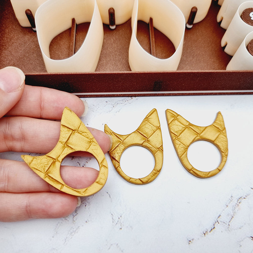 SweetyBijou Ring Maker Toolkit Set 4 polymer clay ring maker with 5 mirrored shape cutters and 5 size cutters