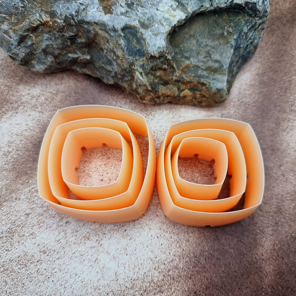 Outer Rings Cutters - Smooth Square Shape - 6 cutters