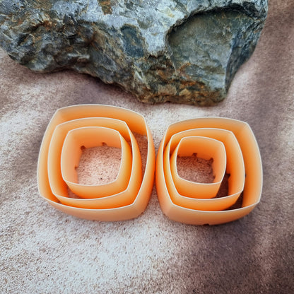 Outer Rings Cutters - Smooth Square Shape - 6 cutters