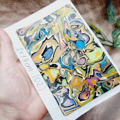 Raw Polymer Clay Veneer (02) "Aquarelle Painting" Mokume Gane