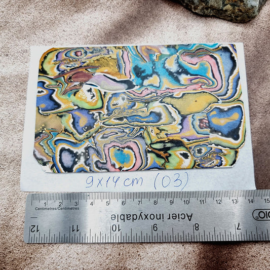 Raw Polymer Clay Veneer (03) "Aquarelle Painting" Mokume Gane