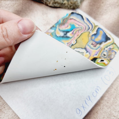 Raw Polymer Clay Veneer (03) "Aquarelle Painting" Mokume Gane