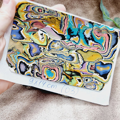 Raw Polymer Clay Veneer (03) "Aquarelle Painting" Mokume Gane