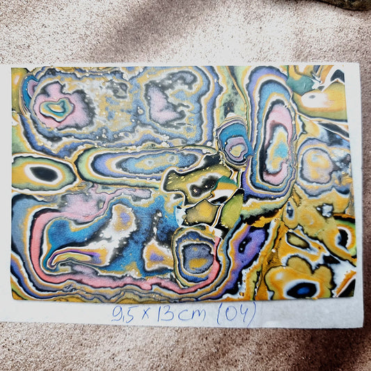 Raw Polymer Clay Veneer (04) "Aquarelle Painting" Mokume Gane