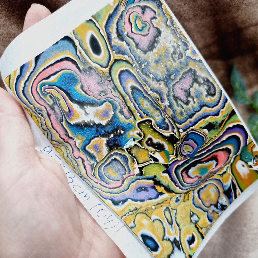Raw Polymer Clay Veneer (04) "Aquarelle Painting" Mokume Gane