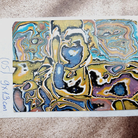 Raw Polymer Clay Veneer (05) "Aquarelle Painting" Mokume Gane