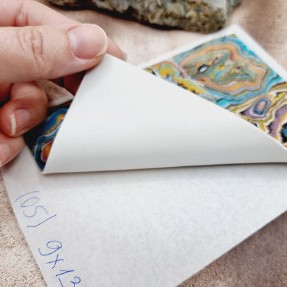 Raw Polymer Clay Veneer (05) "Aquarelle Painting" Mokume Gane