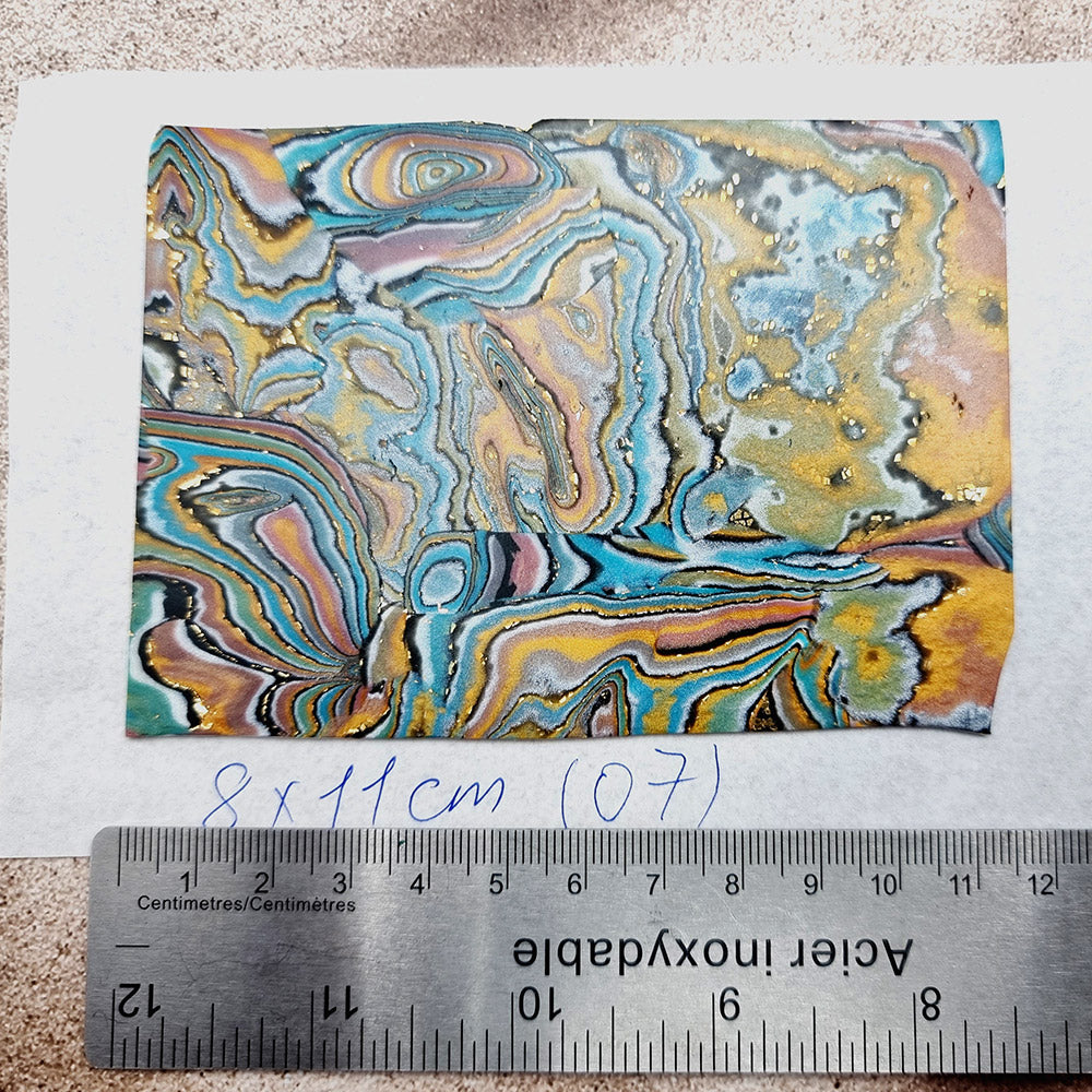 Raw Polymer Clay Veneer (07) "Oil Painting" Mokume Gane