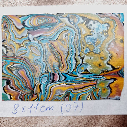 Raw Polymer Clay Veneer (07) "Oil Painting" Mokume Gane