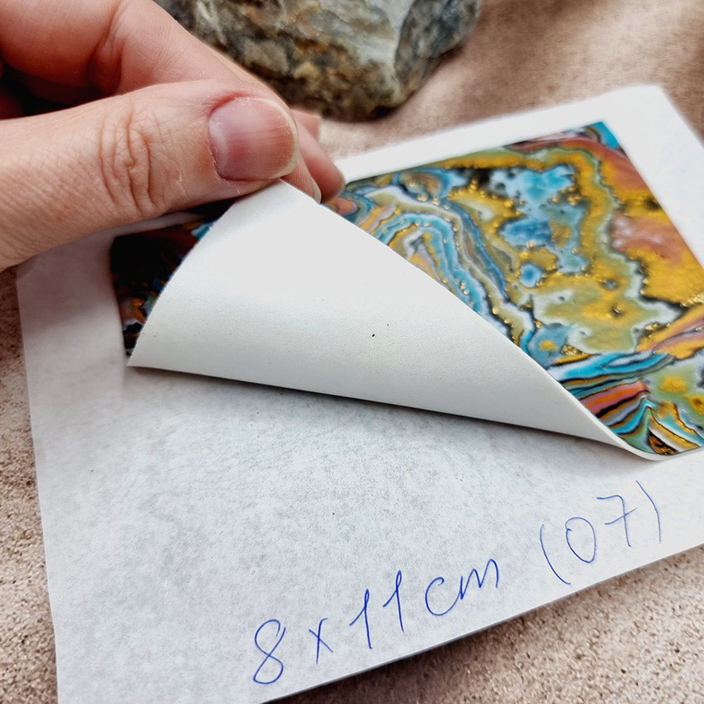 Raw Polymer Clay Veneer (07) "Oil Painting" Mokume Gane